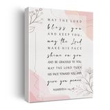 Xiolcxdr İlham Verici İncil Ayeti Kanvas Baskı Dekor Pembe Sayılar 6: 24-26 Hıristiyan Duvar Resmi Posterler 30,5 cm x 40 cm Kutsal Kitap Ev Ofis Dekorasyonu (Çerçeveli)