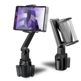 Xishwon Bardak Tutucu Araba Tablet Montajı 2 Kademeli, Evrensel 360° Döndürme Ayarlanabilir Uzun Kol Tutucu Standı iPad Pro 12.9/11/10.5/9.7/Air/Mini 6/5/4, 4.7-12.9 inç Tab ve Telefon için