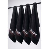 Xjim 4'lü %100 Pamuk Spor Sporcu Havlusu 30X100 Fitness Antrenman Gym Golf Boks Havlusu - Siyah - 30 x 100 cm