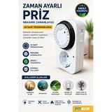 Xkoren Zaman Ayarlı Priz 24 Saat Mekanik Zamanlayıcı
