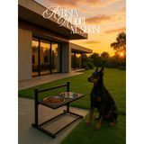 XL Ayarlanabilir Köpek Mama Su Kabı Standı | Büyük Irklar İçin Metal Stand