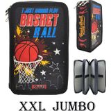 Xl Jumbo Model Basketbol Kalem Kutusu Organizer Kalemkutu 3 Bölmeli Kalemlik Siyah