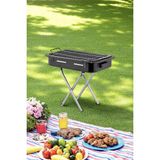 Xl Kalın Emaye Mangal Katlanır Ayaklı 1. Sınıf Paslanmaz Barbekü Mangal 57 x 32 cm