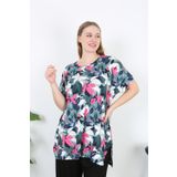 XL Modam KADIN DİJİTAL BASKILI LİKRALI BÜYÜK BEDEN TUNİK