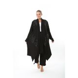 XL Modam KADIN LİKRALI VİSKON SİYAH PUL DETAYLI BÜYÜK BEDEN HIRKA