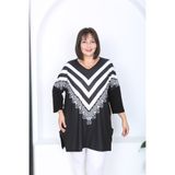 XL Modam KADIN LİKRALI VİSKON V YAKA BÜYÜK BEDEN TUNİK