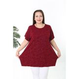 XL Modam KADIN ÖN KABARTMA DESEN BORDO BÜYÜK BEDEN TUNİK