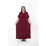 XL Modam XLMODAM KADIN YANLARI TAŞLI LİKRALI BÜYÜK BEDEN ELBİSE