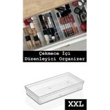 Xl Modüler Çekmece Içi Düzenleyici - Banyo Makyaj Takı Organizer Ofis Düzenleyici 30,5 x 15 cm - Ahşap Rengi