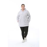 xlargebutik BÜYÜK BEDEN GİYİM GRİY YANDAN CEPLİ UZUN KOL PELUŞ POLAR ESNEK SICACIK HIRKA