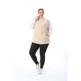 xlargebutik BÜYÜK BEDEN GİYİM VİZON DİK YAKA YELEK PELUŞ POLAR YUMUŞACIK SICACIK