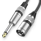 XLR Erkek - 1/4 Kablo - Sovvid 6,35 mm Mikrofon Kablosu TS Mono 3 Pin Erkek - Çeyrek inç TS Erkek Dengesiz Ara Bağlantı Kablosu (6FT)