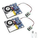 XLW Modül - Hoparlör, C Tipi Kablo ve Kolay Kayıt Özelliği ile 16MB Push Button Aktif Ses Modülü Kişiselleştirilmiş Selamlar, Kendin Yap Projeleri ve Tatil El Sanatları için 16 Dakika (Mavi-2 Paket)