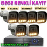 XM Pro 5 Megapiksel Gece Renkli Gösteren 6 Kameralı Güvenlik Kamerası Seti