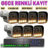 XM Pro 5 Megapiksel Gece Renkli Gösteren 7 Kameralı Güvenlik Kamerası Seti