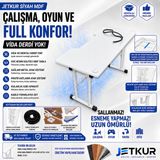 XMAX Jetkur Beyaz Mdf Bilgisayar Oyuncu Masası Lazer Kesim Sallanmaz Metal Ayaklı - Vida Derdi Yok - 100 x 60 cm