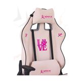 XMAX/Rio Love Açık Pembe Su İtici Lüks Kadife Şönil Kumaş Oyuncu Koltuğu / 120 KG Taşıma 4546464848545