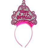 Xnews Happy Birthday Neon Pembe Renk 24x15 cm Doğum Günü Tacı