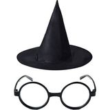 Xnews Harry Potter Büyücü Şapkası ve Harry Potter Siyah Renk Büyücü Gözlüğü