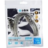 Xnews SL-U2015 Usb2.0 1.5m Şeffaf Yazıcı Kablosu, Şeffaf