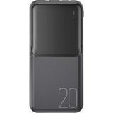 Xo 2.1A Hızlı Çift USB Çıkışlı Type-C Micro Girişli 20000 Mah Taşınabilir Şarj Aleti Powerbank PR252 - Siyah