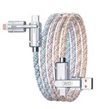 XO 4'ü 1 Arada 60W Type-C Lightning Şarj ve Data Kablosu, 100 cm, RGB, Özel Çinko Alaşım, Deri Organizer, 4 Başlıklı, Yüksek Hızlı Veri Aktarımı, NB276, Şeffaf