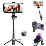 XO Bluetooth Selfie Stick Tripod – 360° Döner Başlık, Tek Tuşla Açılır, 11.5-41cm Teleskopik Uzatma, ABS + Alüminyum Alaşım, Canlı Yayın & Toplantı Kaydı İçin Uygun, SS21, Siyah