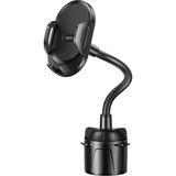 Xo C105 Bardaklık Uyumlu 360° Dönen Otomatik Kilit Ayarlanabilir 3D Silikon Araç Içi Telefon Tutucu - Siyah