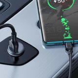 Xo CC46 18W Q.c 3.0 Pd Fast Hızlı Usb-A To Lightning Kablolu Araç Içi Çakmalık Şarj Aleti Set Adaptör - Siyah