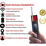 Xo CRP01 Saklı Kamera Dedekötürü, Kızılötesi Dedektör, Gps(Konum) Takip Cihazı Tarayıcı, Kayıt Cihazı Bulucu, Otel, Ofis, Toplantı Alanlarında Güvenlik Cihazı, 1mhz-6.5ghz, Usb-C Şarj, Siyah