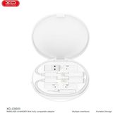 Xo CX031 Type-C Kablolu Micro & Lightning & Usb-A Adaptörlü 15W Kablosuz Çoklu Şarj Aleti - Beyaz