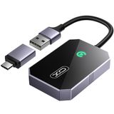XO CZ016 Kablosuz CarPlay Adaptörü, iPhone 6 ve İle Üzeri Uyumlu, USB Bağlantılı, Wi-Fi + Bluetooth, Sesle Kontrol, 2.4 Ghz, Usb ve Type-C Giriş, Siyah