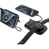 Xo ile Uyumlu Powerbank, Telefon ve Akıllı Saat ŞARJ,10000 Mah, 22.5W Hızlı Şarj, 15W Kablosuz Şarj, Uyumlu, Dahili Type-C Kablo, Stand Olabilir, Dijital Gösterge, PR270 (Siyah)