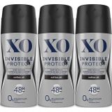 XO Invisible Protect Deodorant Spray 150ML Erkek, Pamuk Yağlı, 48 Saat Koruma, 3'lü Set