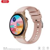 Xo J6 Yuvarlak Slim Kasa IP68 Sertifikalı Suya Dayanıklı Android iPhone Uyumlu Akıllı Saat - Pembe
