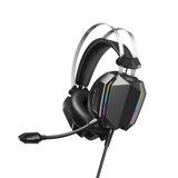 XO Kablolu RGB Gaming Kulaklık GE07– Pasif Gürültü Engelleme, Deri Pedler, 2 AUX Jakı, USB Bağlantısı ve Mikrofon, FPS MMORPG İçin İdeal, Siyah