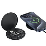 XO Kablosuz Şarj Cihazı ve Dönüştürücü Kit, 15W Kablosuz Çıkış, USB-C PD ve QC3.0 Destekli, USB to Type-C, Lightning to Type-C, Micro to Type-C, Sim Kart Yuvaları, CX031 (Siyah)