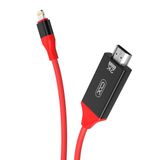XO Lightning To HDMI 2K 60HZ Kablo - GB006 | İphone,İpad,MacBook,İmac,Apple TV İle Uyumlu | Ekran Yasnıtma | PC+ABS Malzeme | Kırmızı