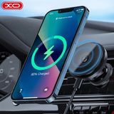 Xo Magsafe Uyumlu 15W Hızlı Kablosuz Şarjlı Kancalı Mekanizma Araç Telefon Tutucu - Siyah