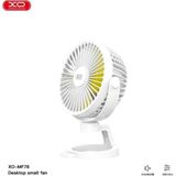 Xo MF78 Taşınabilir 1200MAH Şarjlı Masaüstü Mini Fan 360° Dönebilir Sessiz Telefon Tutuculu Vantilatör - Beyaz