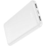 XO-PB312 10000 mAh Taşınabilir Powerbank | Çift USB-A Çıkışlı ve Type-C Girişli İnce Harici Batarya, Kompakt Şarj Cihazı (Beyaz, 10.000 mAh)