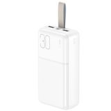 XO PR199 Taşınabilir Askılı PowerBank, 30000mAh Powerbank, Çift USB-A Çıkış, Şarj Gösterge Işıklı, Micro-USB ve Type-C Giriş, Akım Korumalı, Beyaz