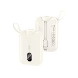 XO PR260 Hızlı Şarj Powerbank, 10000 mAh, 20W Type-C, Akıllı Saat Uyumlu, Qi Wireless Şarj, Dahili Type-C Kablo (Beyaz)