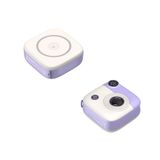 XO Retro Kamera Görünümlü Manyetik Kablosuz Powerbank, 10000mAh, MagSafe İle Uyumlu, LED Ekranlı, PR223, Taşınabilir, 20W Type-C giriş, Avuç İçi Boyutunda (Lila-Beyaz)