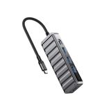 XO Taşınabilir Dock İstasyonu 5 in 1- HUB015 | 4x USB 3.0 5Gbps Hız | 1x Type-C, MacBook İle Uyumlu, İphone İle Uyumlu, Taşınabilir, Şeffaf Tasarım, Gri