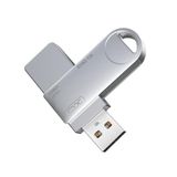 XO USB 3.0 Flash Bellek, Yüksek Hızlı Okuma/Yazma, 360° Döner Metal Tasarım, Su Geçirmez, Darbeye Dayanıklı, Anti-X-ray, Anti Manyetik, Sıcaklığa Dayanıklı, Gümüş (16, GB)