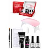xolo 16 Parça Polijel Oje Yapma Seti Beyaz Evde Poligel Nail Art Seti