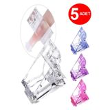 xolo 5 Adet Pembe Tırnak Mandalı Polygel Mandal Polijel Klipsi Poly Gel Tips Tutucu Sabitleyici