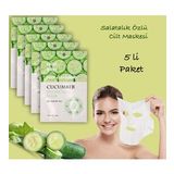Xolo 5 Adet Salatalık Özlü Nemlendirici Yüz Bakım Maskesi Cucumber Face Mask XLM359