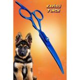 Xolo 7 Inç Mavi Kavisli Düz Evcil Hayvan Kesim Tıraş Makası Kedi ve Köpekler Için Pet Kuaför Makası